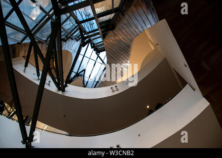 The interior of the Guggenheim Museum Bilbao, a modern and contemporary art museum. Stock Photo