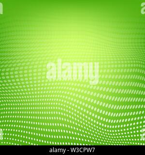 Polygonal Space. Low Poly Green Background with Connecting Dot. Big Data. Connection Structure. Grid with Dots Texture. Stock Vector