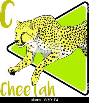 cute cheetah cartoon running Stock Vector Art & Illustration, Vector ...