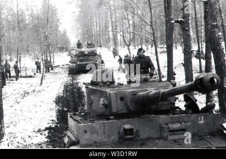 German Panzer Tiger of the 2nd SS Panzer Division in the Kharkov region ...