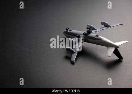 Commercial airplane crash as concept of aerial disaster. Stock Photo