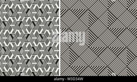 Set of seamless patterns. Abstract geometric background vector Stock Vector