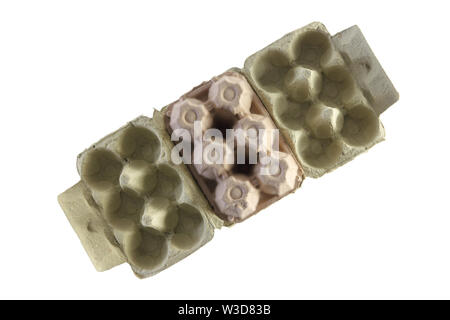 Egg Carton with Isolated White Background Stock Photo