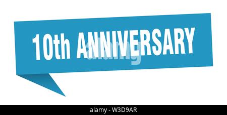 10th anniversary speech bubble. 10th anniversary sign. 10th anniversary banner Stock Vector