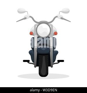 Fashionable black motorcycle. Travelling at speed. Lover of high-speed hour. Isolated flat vector illustration. Stock Vector