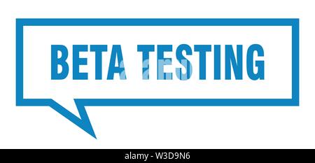 beta testing sign. beta testing square speech bubble. beta testing Stock Vector