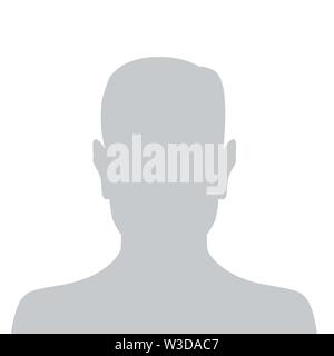 Person gray photo placeholder man silhouette on white background Stock Vector