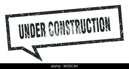 under construction sign. under construction square speech bubble. under construction Stock Vector