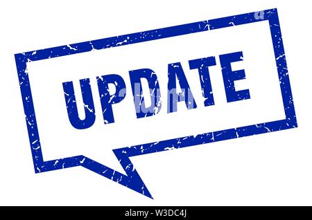 update sign. update square speech bubble. update Stock Vector