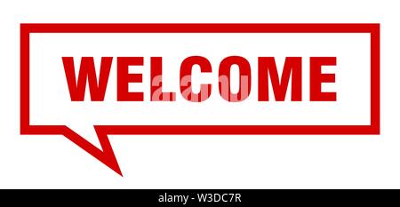 welcome sign. welcome square speech bubble. welcome Stock Vector