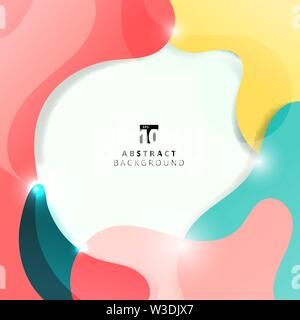 Abstract colorful elements and fluid trendy gradient on white color background with space for text. Creative liquid design for poster, banner web, lan Stock Vector