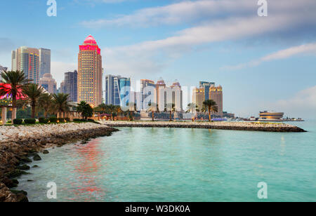 Doha skyline at day, Qatar Stock Photo