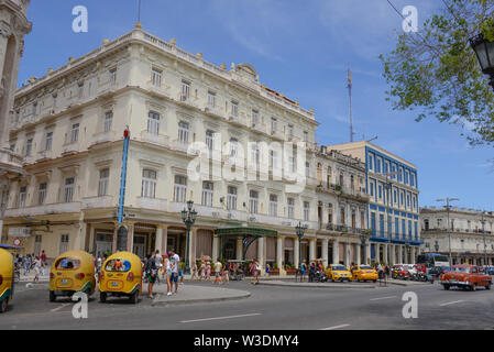 America, Caribbean, Cuba, Havana, Paseo del Prado, The Hotel Inglaterra Stock Photo