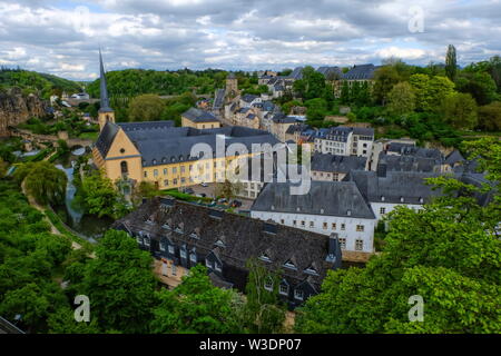 Old Town Luxembourg City from top view by day Stock Photo