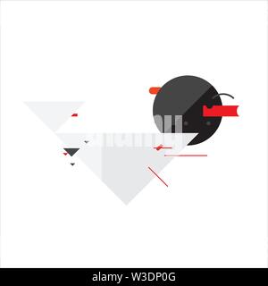 The style of abstract art, Suprematism, modern street art and graffiti. The design element is isolated on a white background, suitable for printing an Stock Vector
