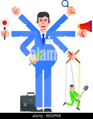 Businessman characters working. Vector illustration design. Stock Vector