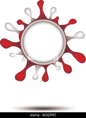 Colorful red and white paint splashes with space for text. Vector illustration Stock Vector
