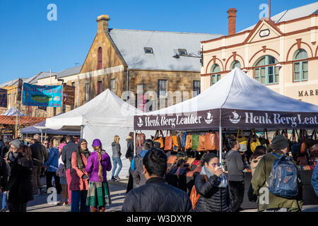 Hobart Tasmania, Salamanca place saturday market in Hobart city centre,Australia Stock Photo