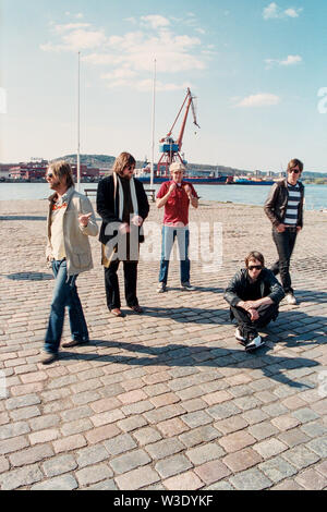 The Soundtrack Of Our Lives band in Gothenberg harbour 2004, (Göteborg), Gothenburg, Sweden. Stock Photo