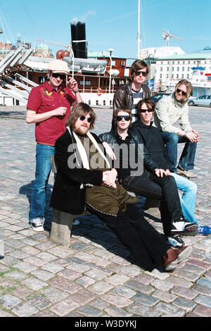 The Soundtrack Of Our Lives band in Gothenberg harbour 2004, (Göteborg), Gothenburg, Sweden. Stock Photo