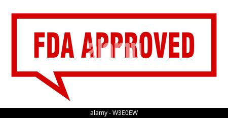 Grunge red FDA approved word square rubber seal business stamp on white ...