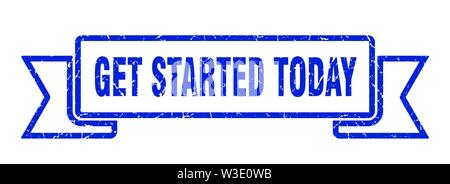 get started today grunge ribbon. get started today sign. get started today banner Stock Vector