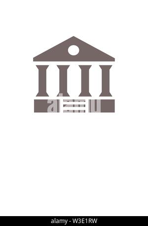 Court building icon on white background Stock Vector