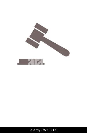 Hammer judge icon vector illustration on white background Stock Vector
