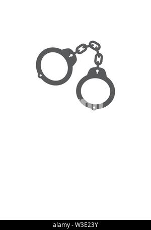 Police Handcuffs Vector Illustration Icon Stock Vector