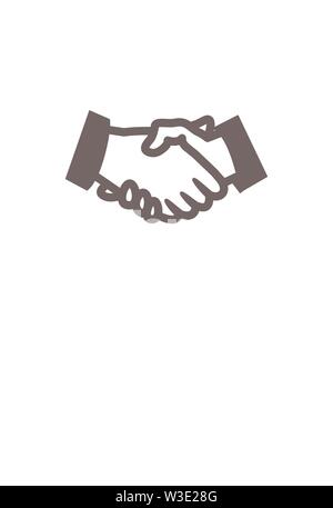 Handshake icon on white background Stock Vector