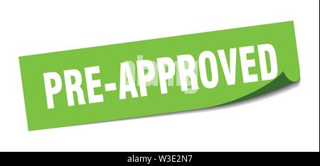 pre-approved sticker. pre-approved square isolated sign. pre-approved Stock Vector