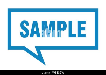 sample sign. sample square speech bubble. sample Stock Vector
