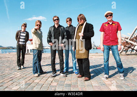 The Soundtrack Of Our Lives band in Gothenberg harbour 2004, (Göteborg), Gothenburg, Sweden. Stock Photo