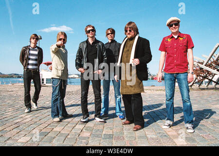 The Soundtrack Of Our Lives band in Gothenberg harbour 2004, (Göteborg), Gothenburg, Sweden. Stock Photo