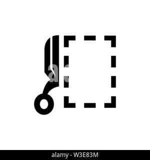 scissors and dashed perforation line symbol, vector illustration Stock ...