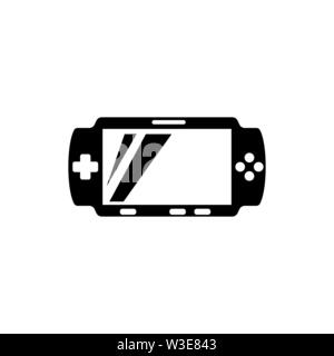 Portable Video Game Console. Flat Vector Icon illustration. Simple black symbol on white background. Portable Video Game Console sign design template Stock Vector