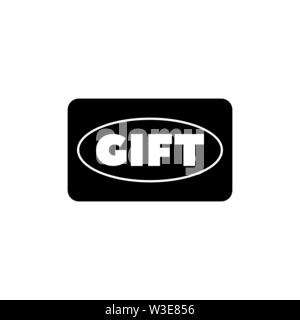 Shopping Gift Card. Flat Vector Icon illustration. Simple black symbol on white background. Shopping Gift Card sign design template for web and mobile Stock Vector