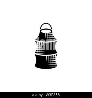 Eel Trap Fishing Nets. Flat Vector Icon illustration. Simple black symbol on white background. Eel Trap Fishing Nets sign design template for web and Stock Vector