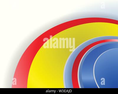 Abstract Multi Colors Curved Stripes With Shadows and Lights Over White Background Stock Vector