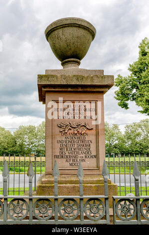 Denkmal auf dem Schlachtfeld von Fehrbellin in der Mark Brandenburg; Monument at the Battlefield of Fehrbellin Stock Photo