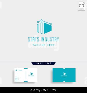 industry chart logo vector fabric industrial simple icon symbol sign illustration isolated Stock Vector
