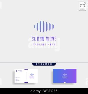 sound audio wave logo vector music simple icon sign symbol illustration isolated Stock Vector