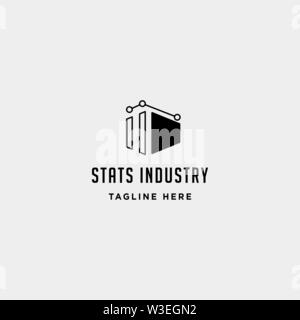 industry chart logo vector fabric industrial simple icon symbol sign isolated Stock Vector