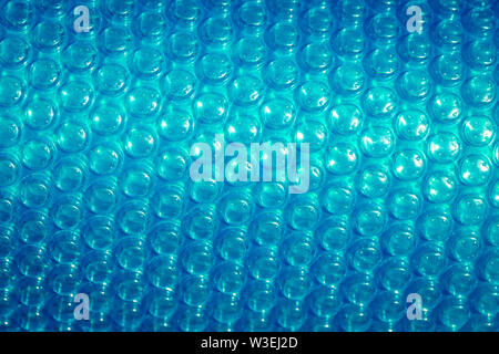 Plastic blue bubble wrap texture background Stock Photo