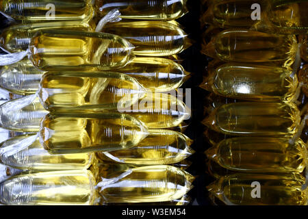 Photo of cooking oil in clear plastic pouches Stock Photo