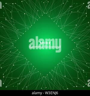Geometric pattern with connected lines and dots. Stock Vector