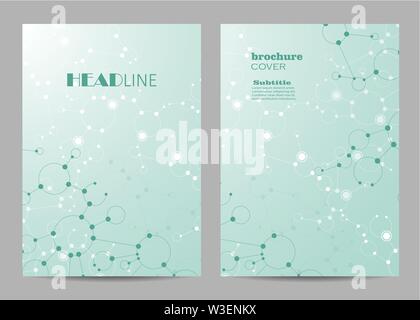 Modern vector templates for brochure cover in A4 size. Stock Vector