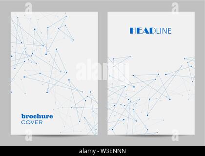 Geometric pattern with connected lines and dots. Vector illustration Stock Vector