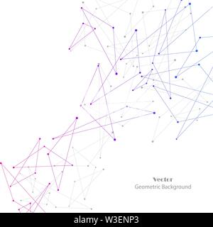 Geometric pattern with connected lines and dots. Vector illustration Stock Vector