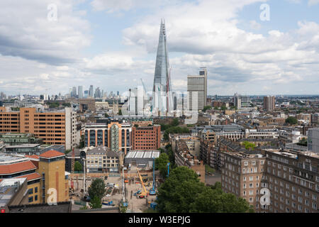 View of Bankside House, Sumner Street, The Shard and Bankside from Tate Modern Blavatnik Building Viewing Level Stock Photo